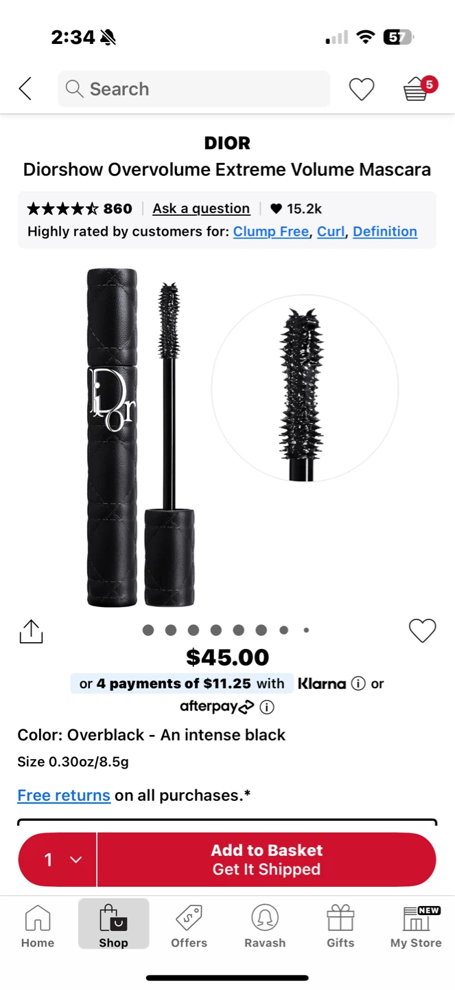 DIOR Diorshow Overvolume Mascara - Overblack Intense Black 8.5g
