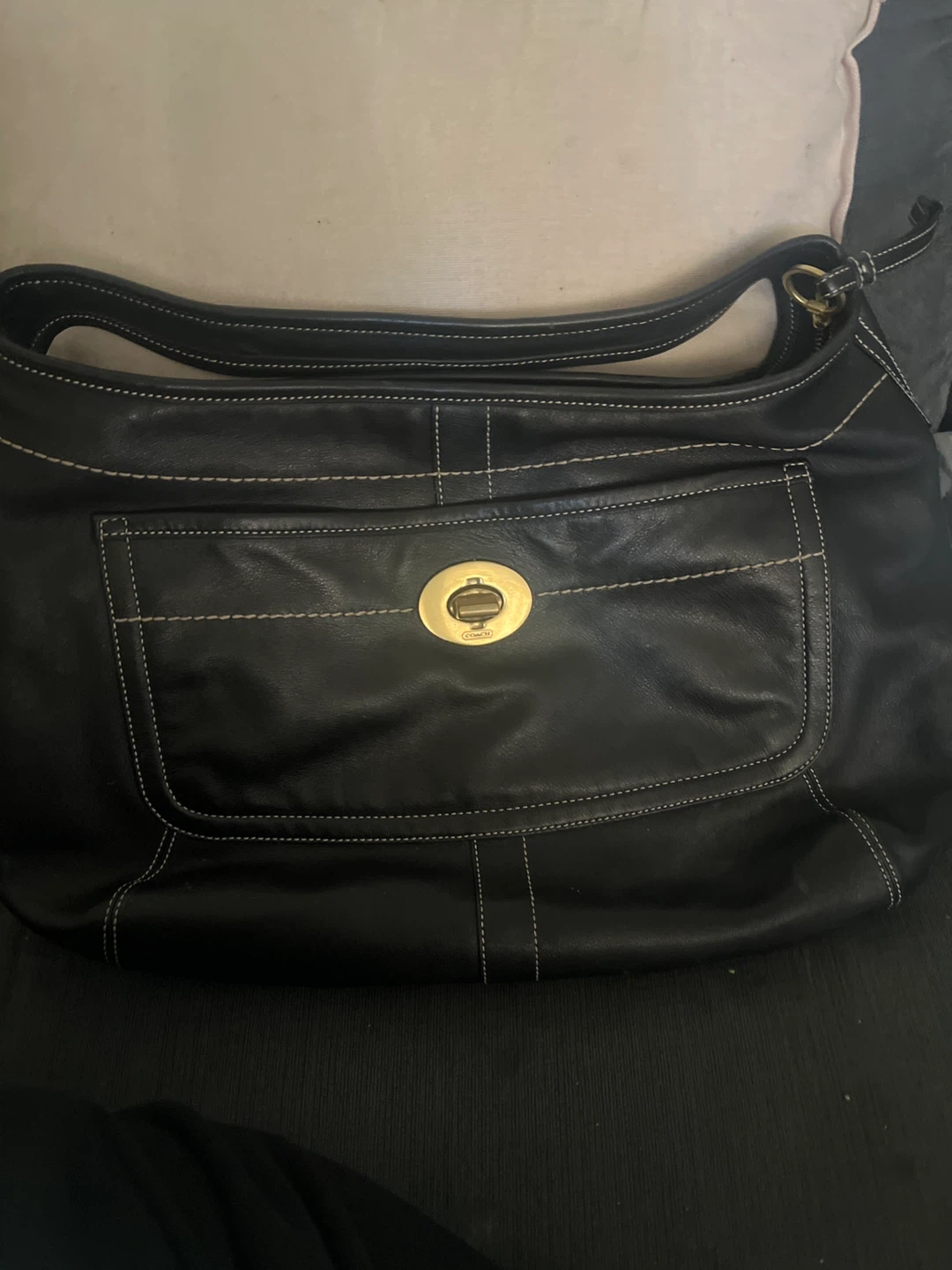 Coach Black Leather Hobo Handbag - photo 2