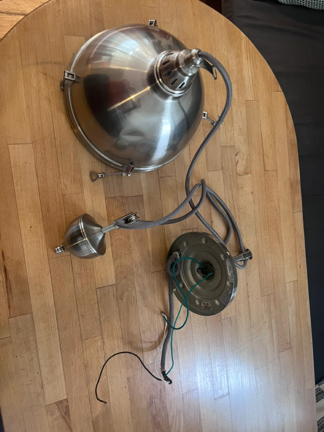Stainless Steel Pulley Pendant Light - photo 2