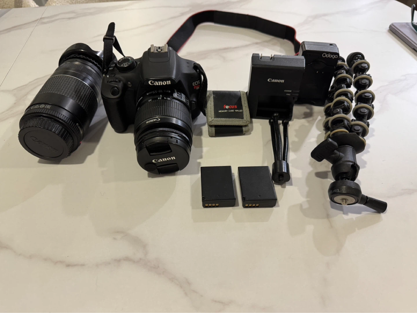 Canon EOS Rebel T5 DSLR Camera with Two Lenses