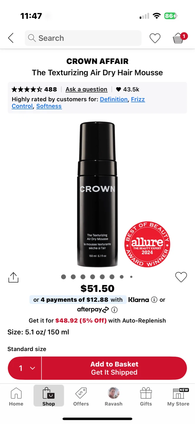 Crown Affair The Texturizing Air Dry Hair Mousse