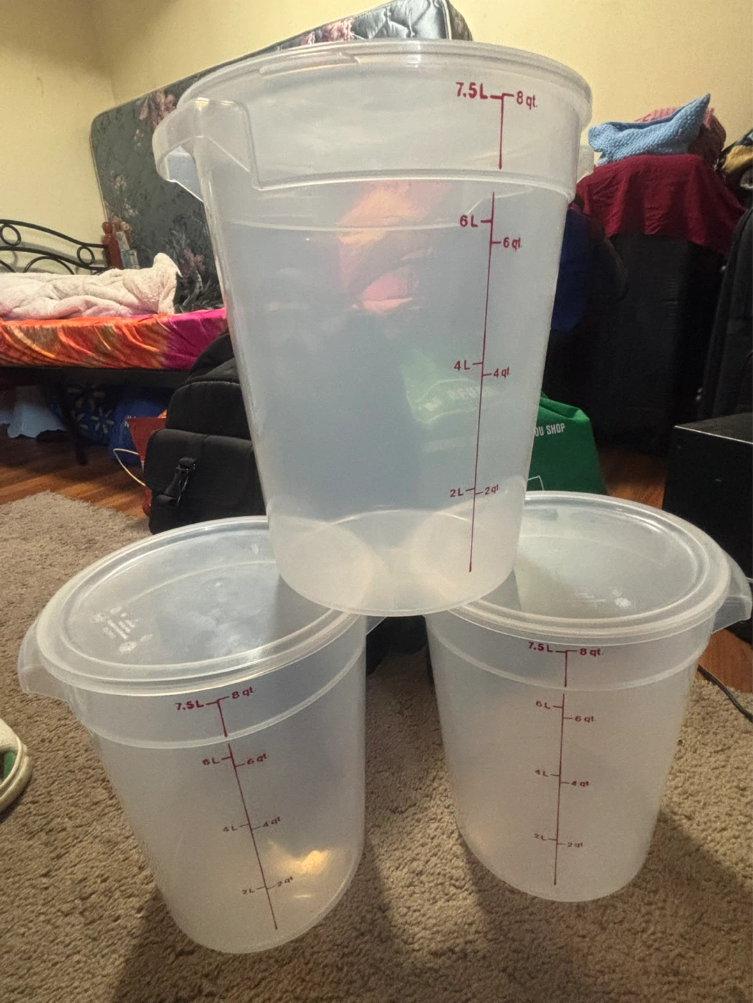 Set of 3 Clear Food Storage Containers - 8 Quart/7.5L - photo 2