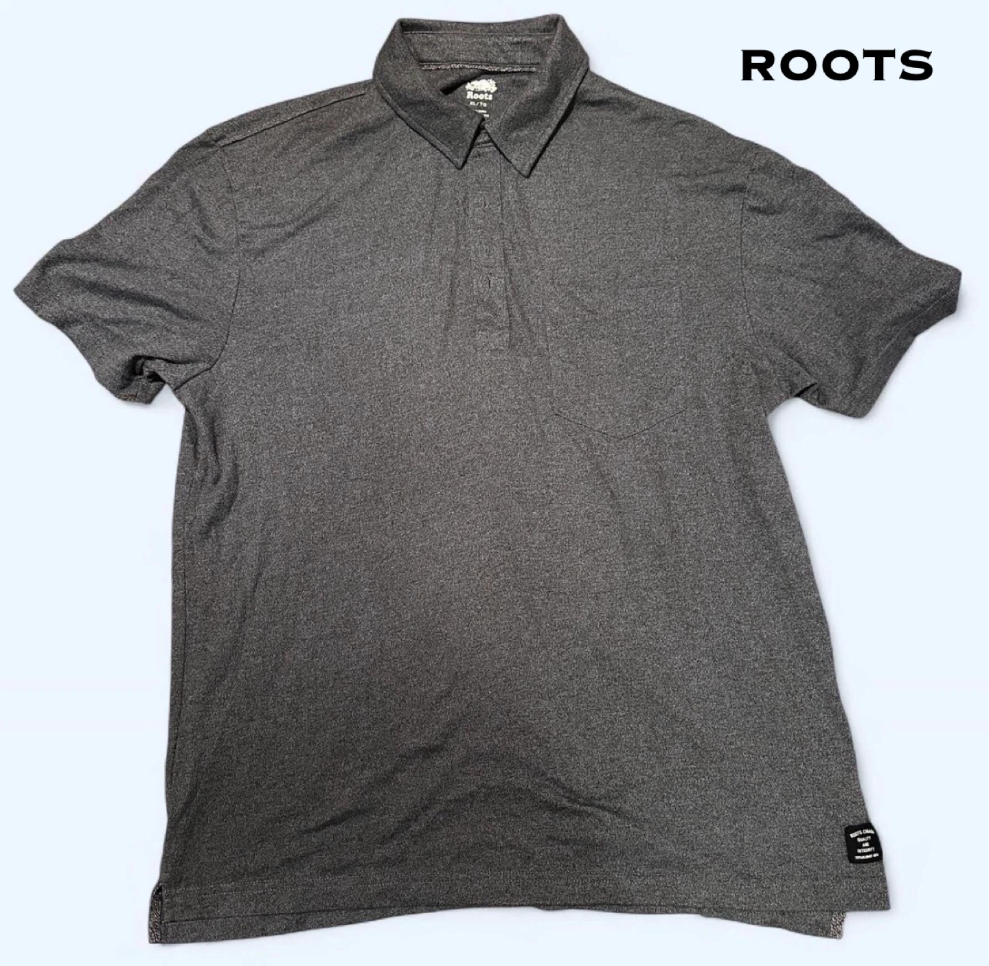 Roots Men's Grey Polo Shirt - XL