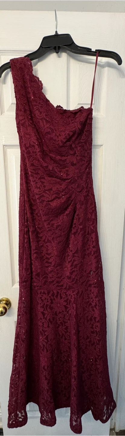 Melanie Lyne Red Lace One-Shoulder Dress Size 6 - photo 2
