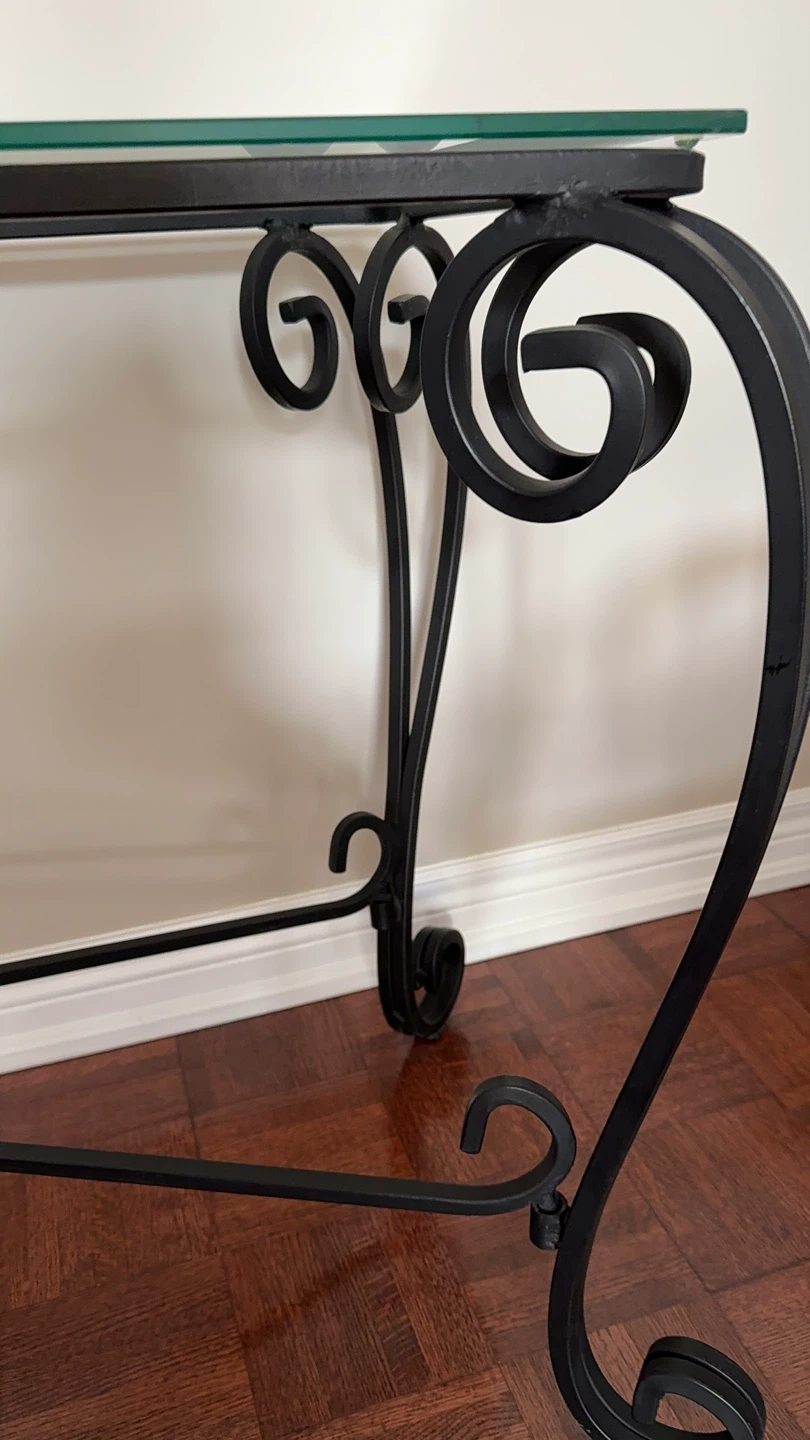 Italian style wrought iron console table - photo 4