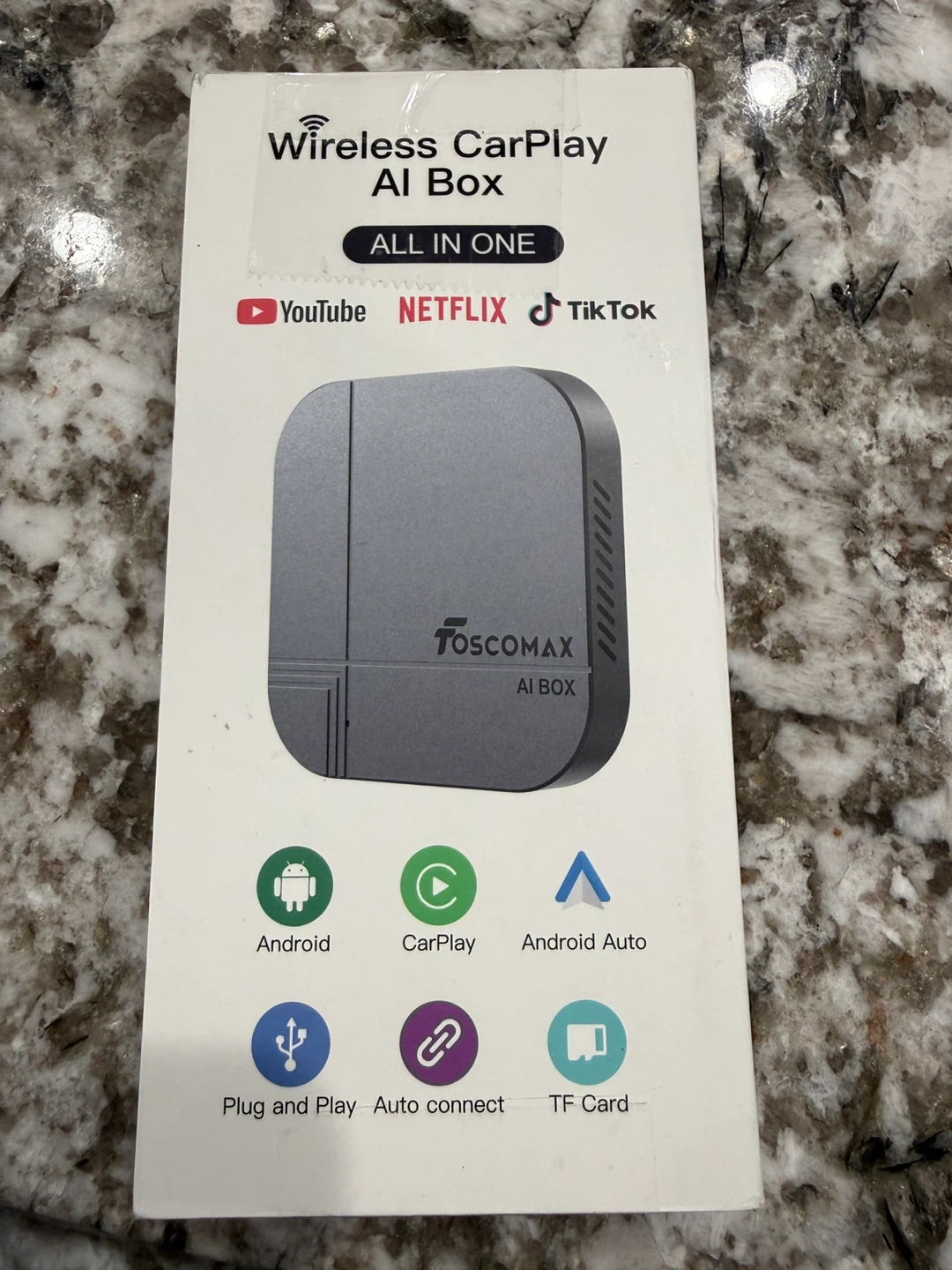 TOSCOMAX Wireless CarPlay AI Box watch videos in your car