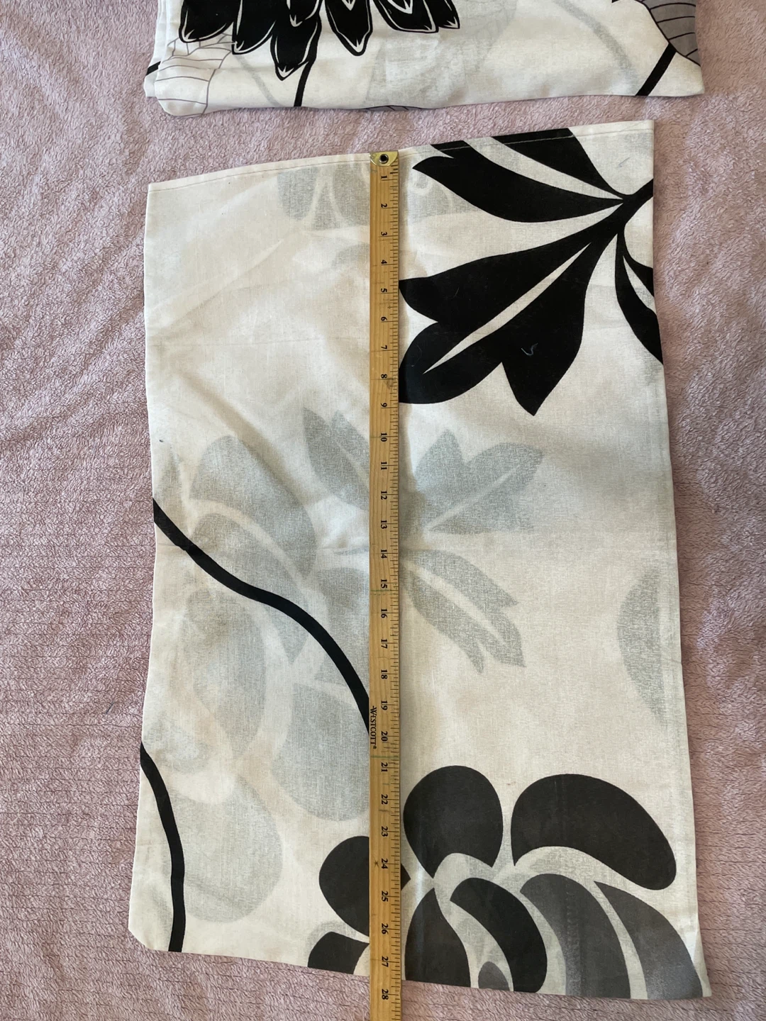 Standard Pillow Case - Poly/Cotton Blend - Black & White Floral - photo 3