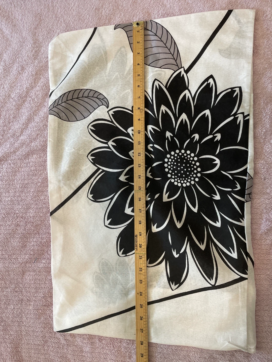 Standard Pillow Case - Poly/Cotton Blend - Black & White Floral - photo 2