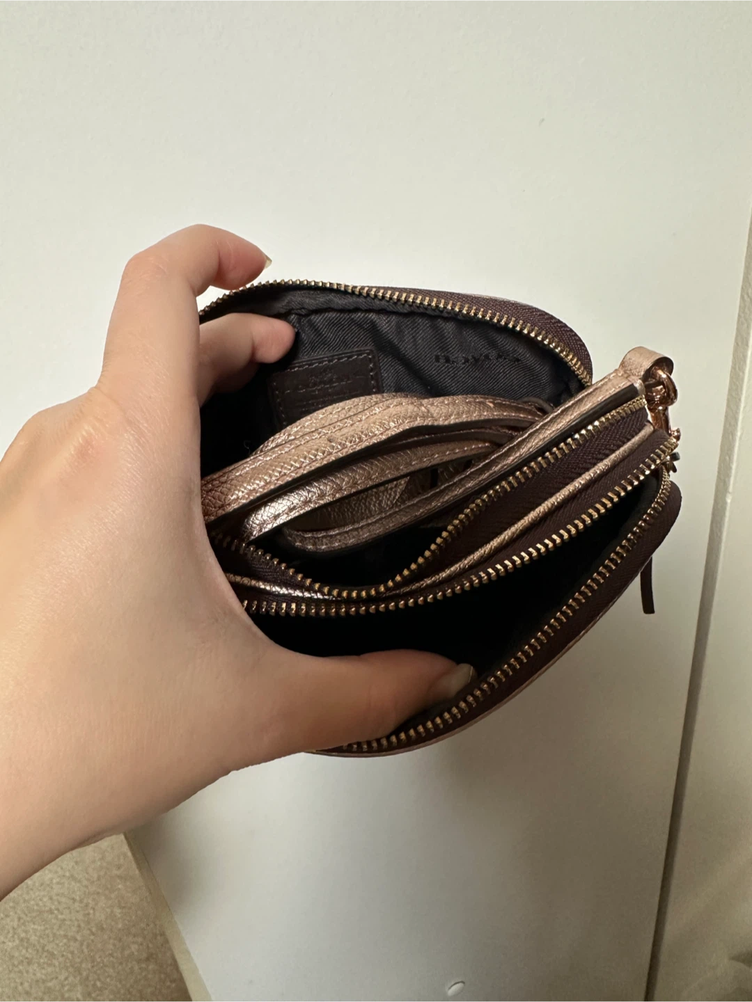 Coach Rose Gold Double Zip Pouch - photo 2