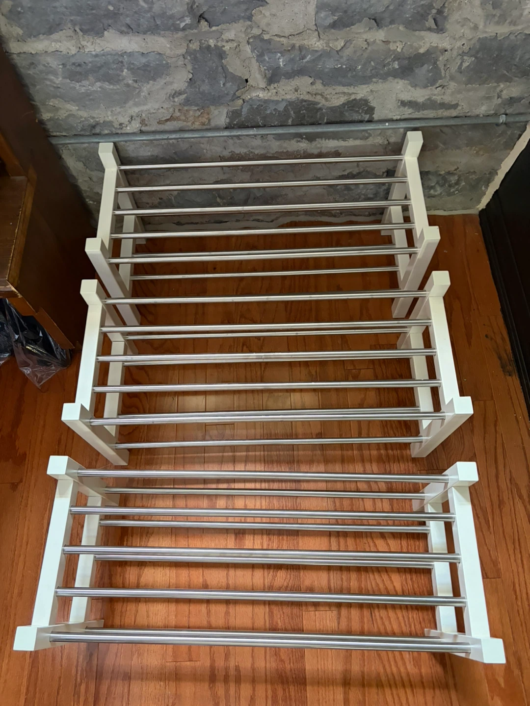 White Shoe Rack with Metal Shelves (three total) - photo 2