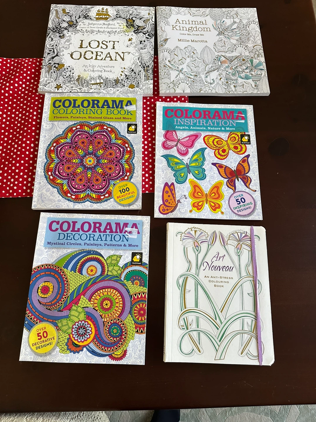 Lot of 6 Adult Coloring Books