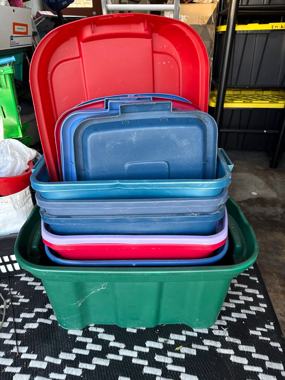 Set of Plastic Storage Totes