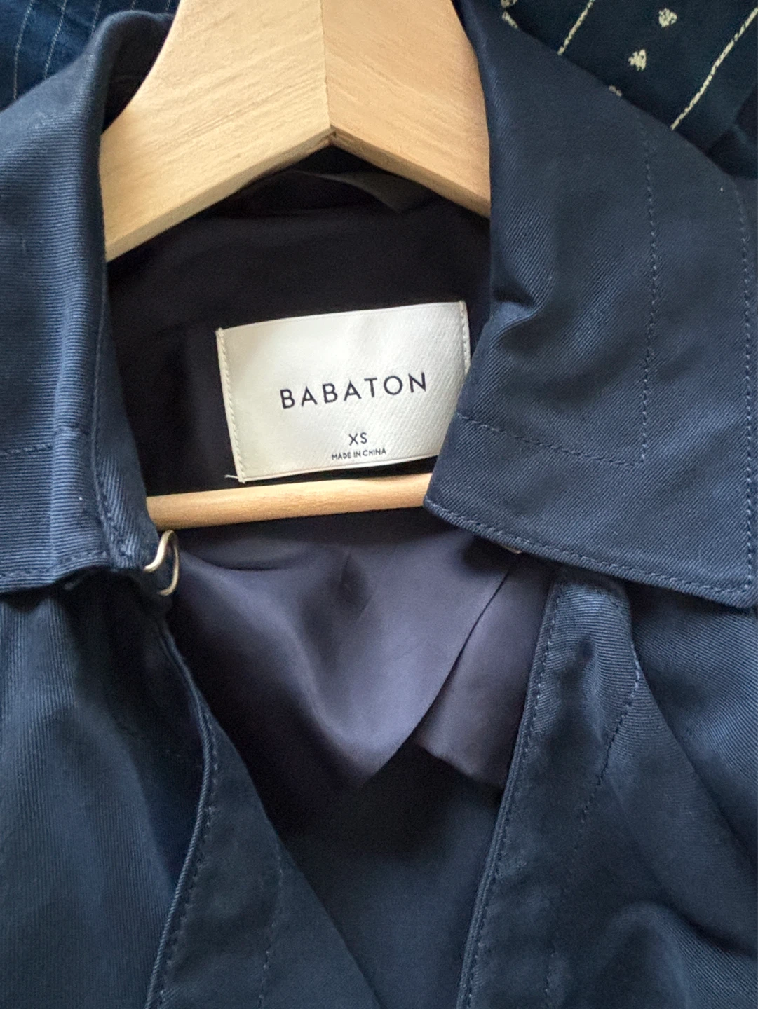 Aritzia BABATON Navy Blue Trench Coat XS