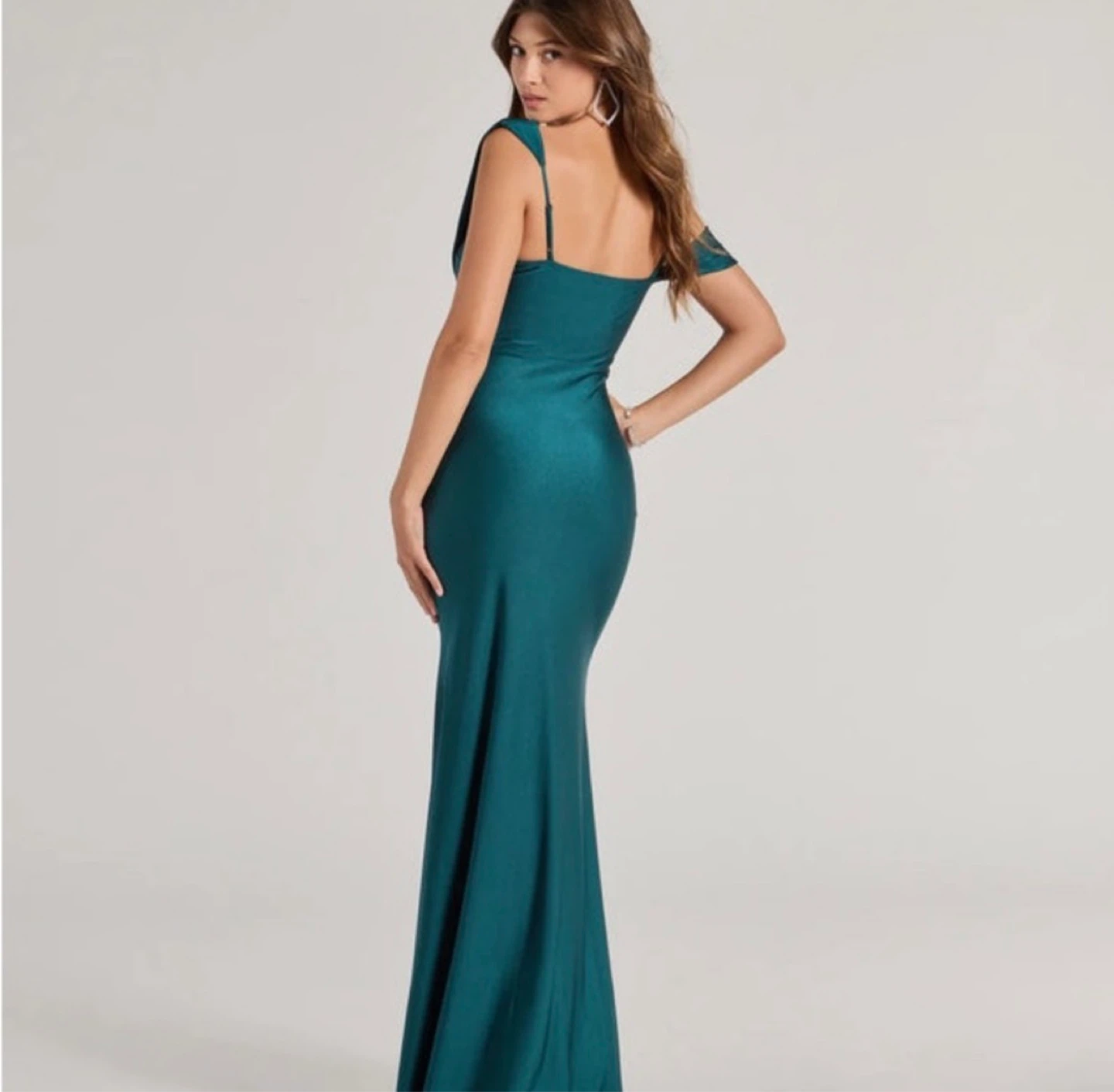 Windsor Teal Ruched One-Shoulder Maxi Dress - photo 2