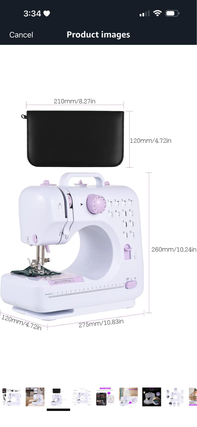 White Portable Mini Sewing Machine with 12 Stitches - photo 4