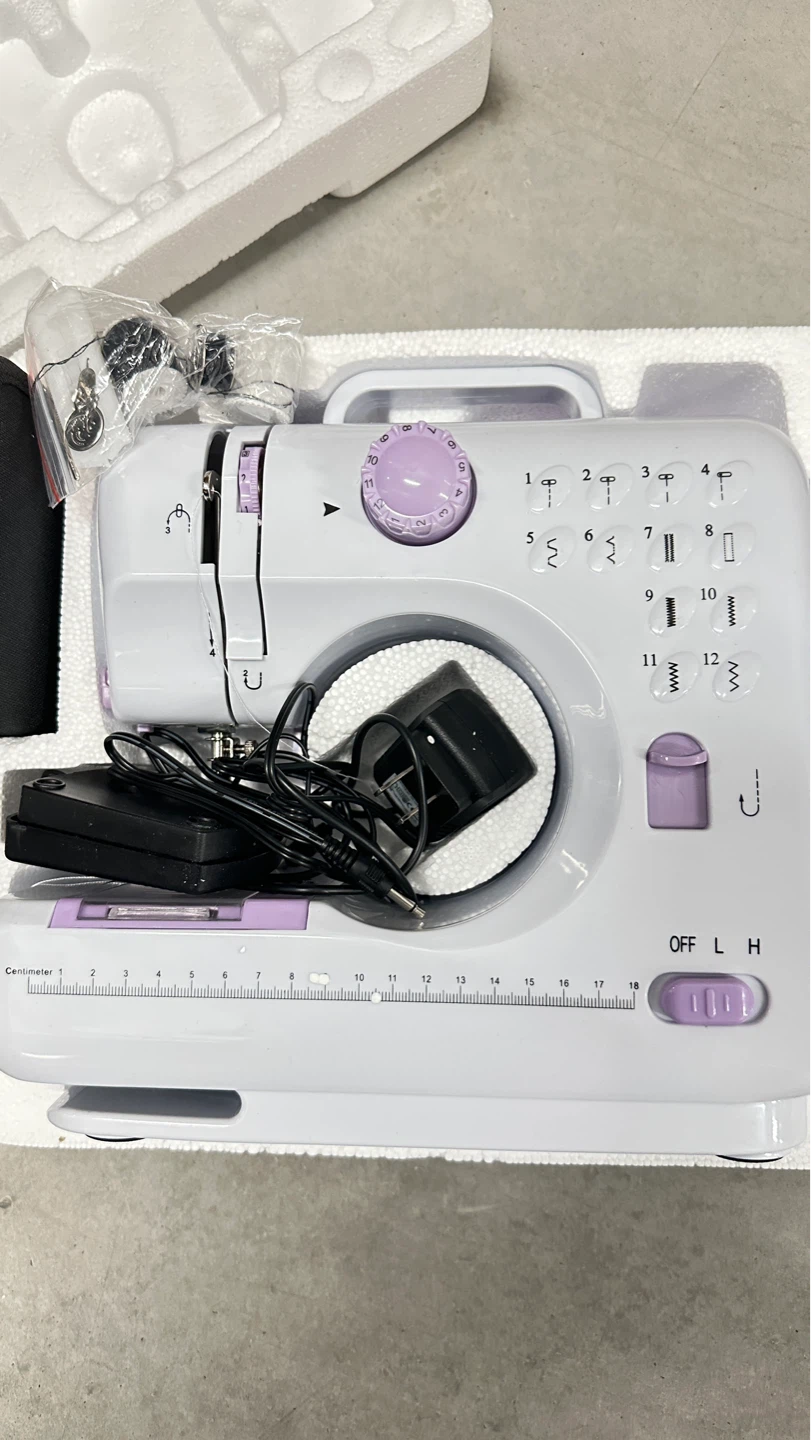 White Portable Mini Sewing Machine with 12 Stitches