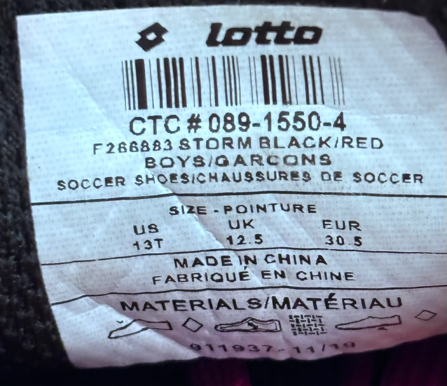 Lotto Storm Soccer Cleats - Boys Size 13T - photo 5