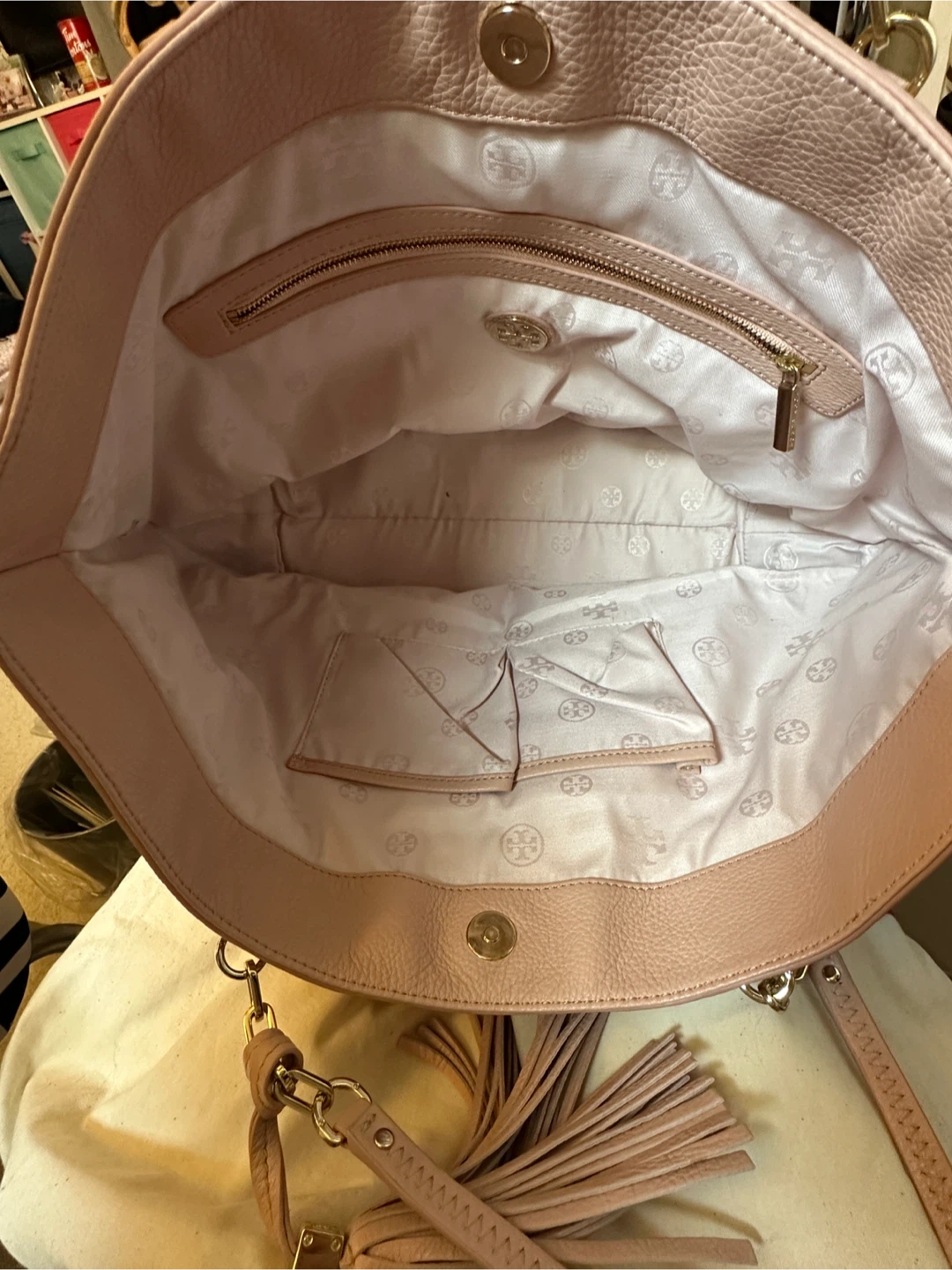 Tory Burch Pink Leather Tote Bag - photo 2