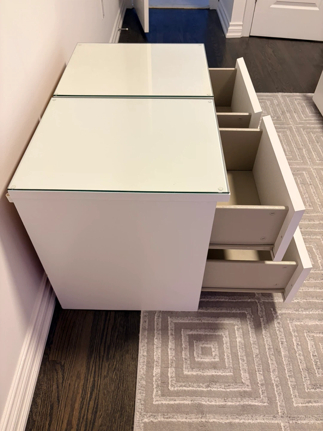 IKEA MALM 2-Drawer Chest with Glass Top - photo 2