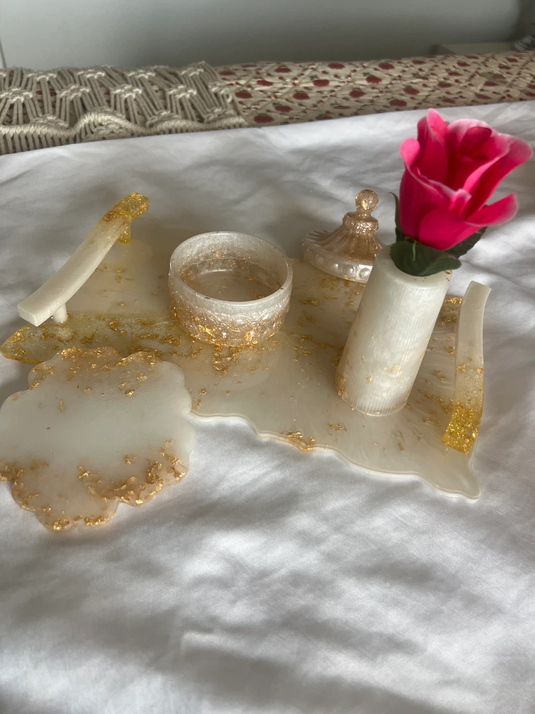 Resin Trinket Tray Set with Coaster and Jar - photo 3