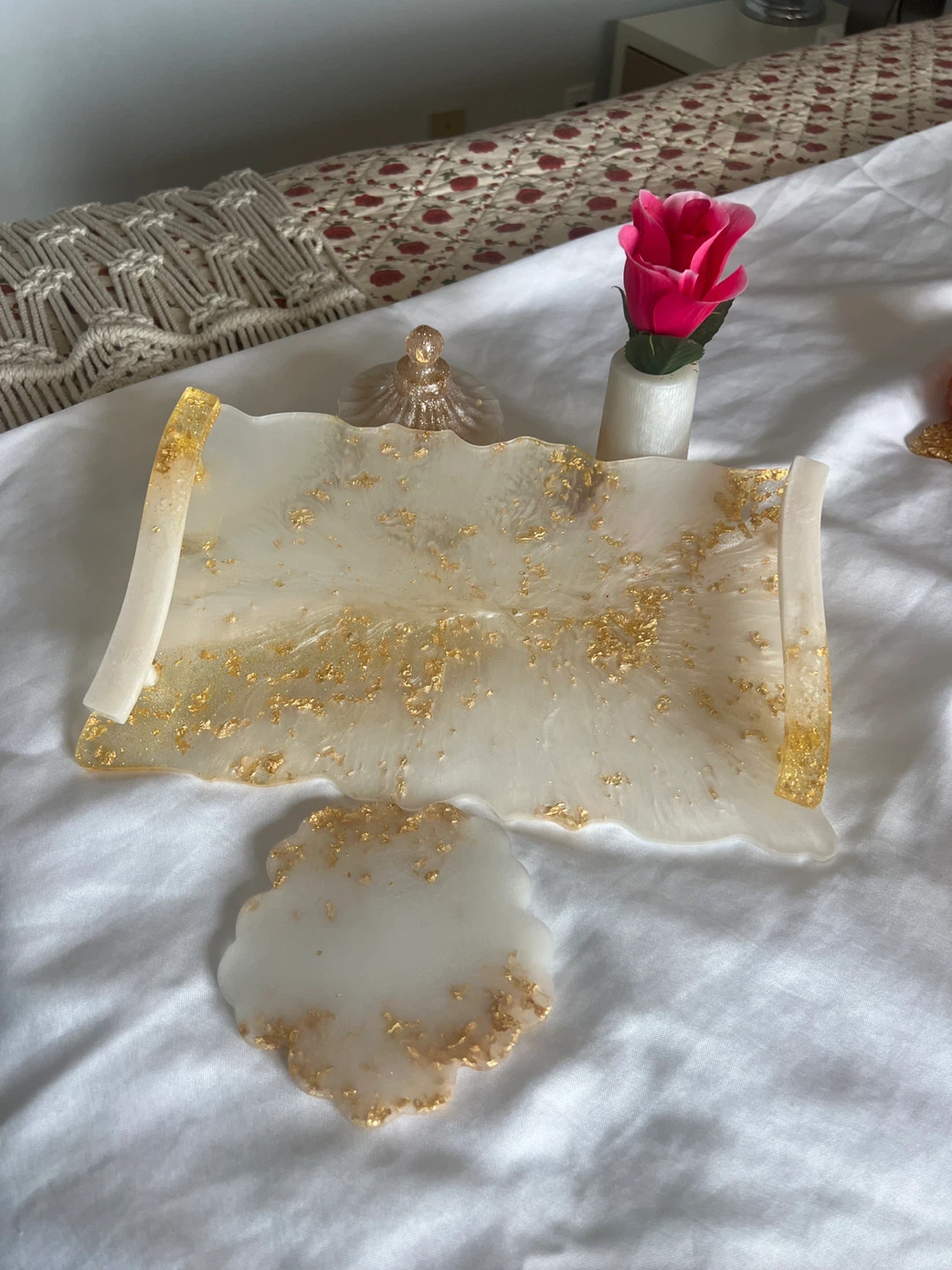 Resin Trinket Tray Set with Coaster and Jar - photo 4