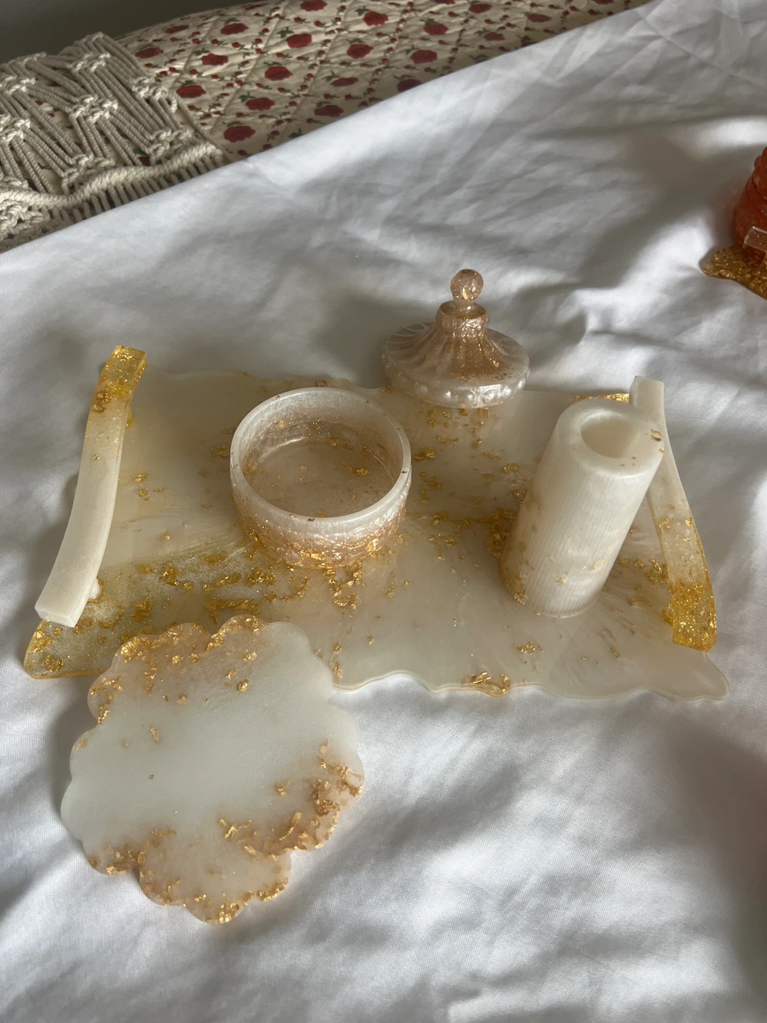 Resin Trinket Tray Set with Coaster and Jar - photo 2