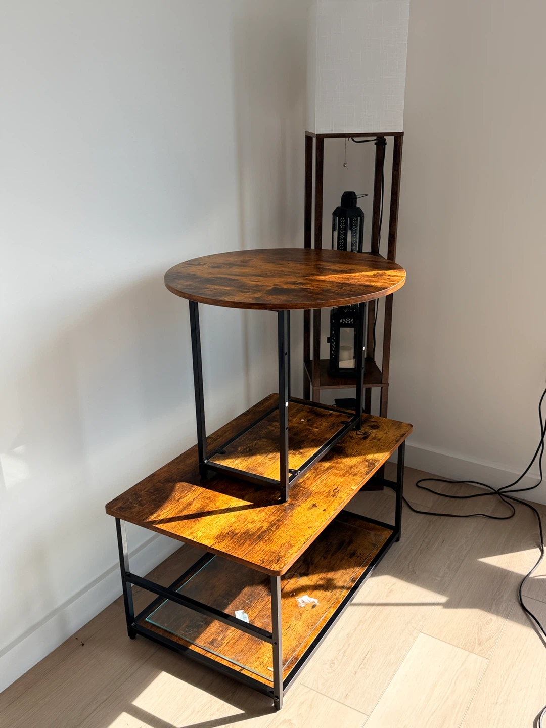 Set of 2 Rustic Wood Tables – Stylish & Space-Saving - photo 3