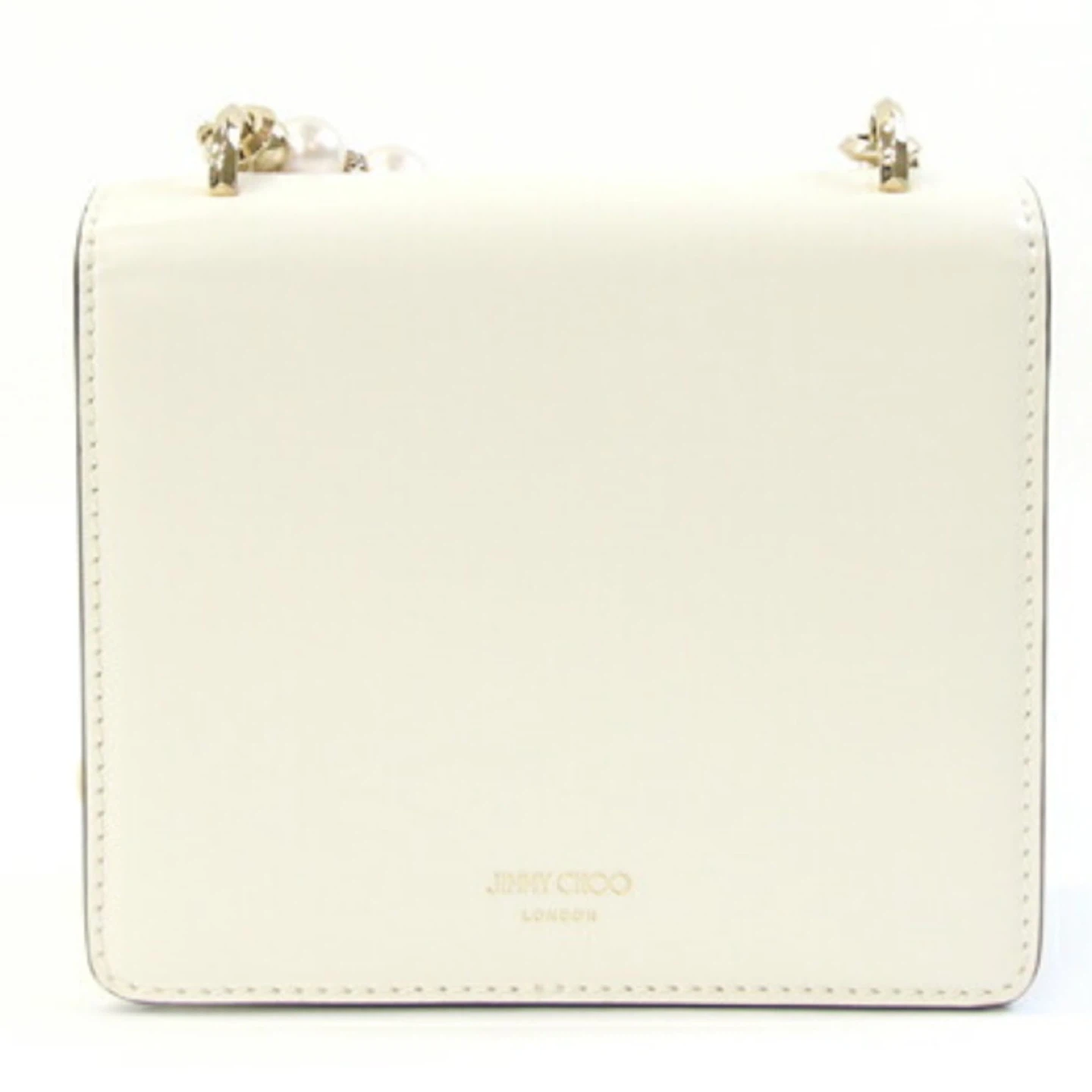 Jimmy Choo Cream Leather Pearl Chain Crossbody Bag - photo 2