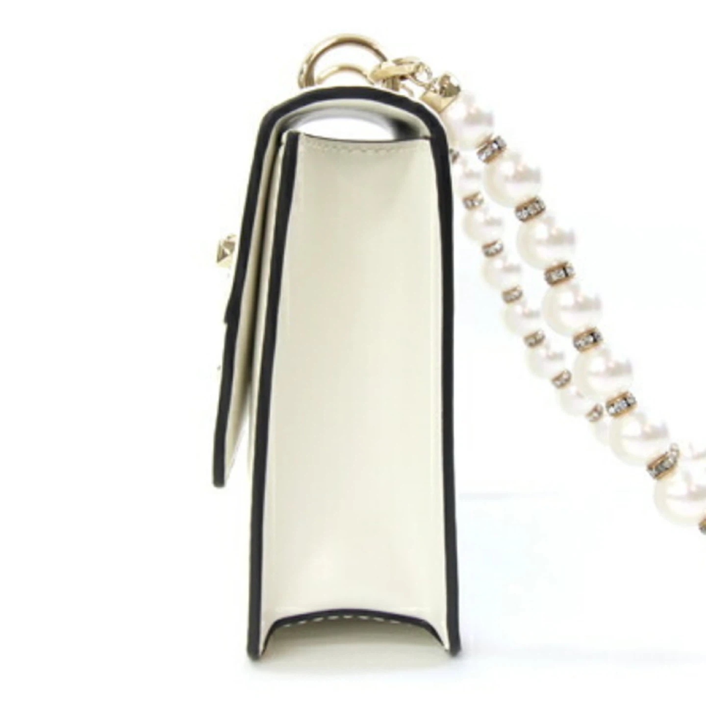 Jimmy Choo Cream Leather Pearl Chain Crossbody Bag - photo 3
