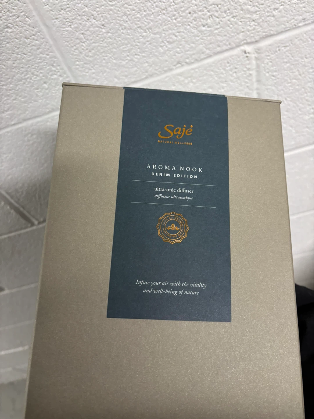 Brand New Saje Aroma Nook Ultrasonic Diffuser - Denim Edition