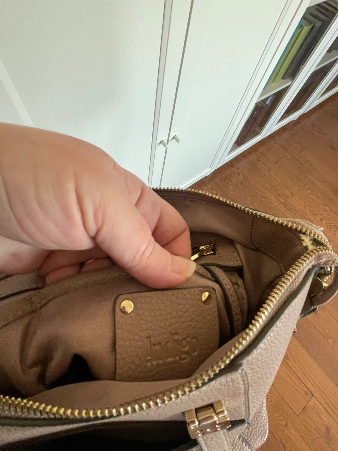 Indigo Taupe Faux Leather Shoulder Bag - photo 4