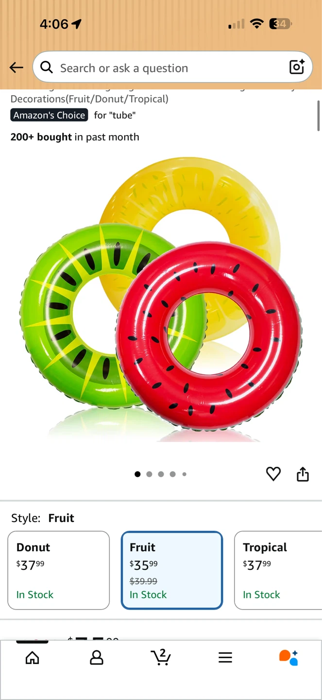 Inflatable Fruit Pool Float Set (new)