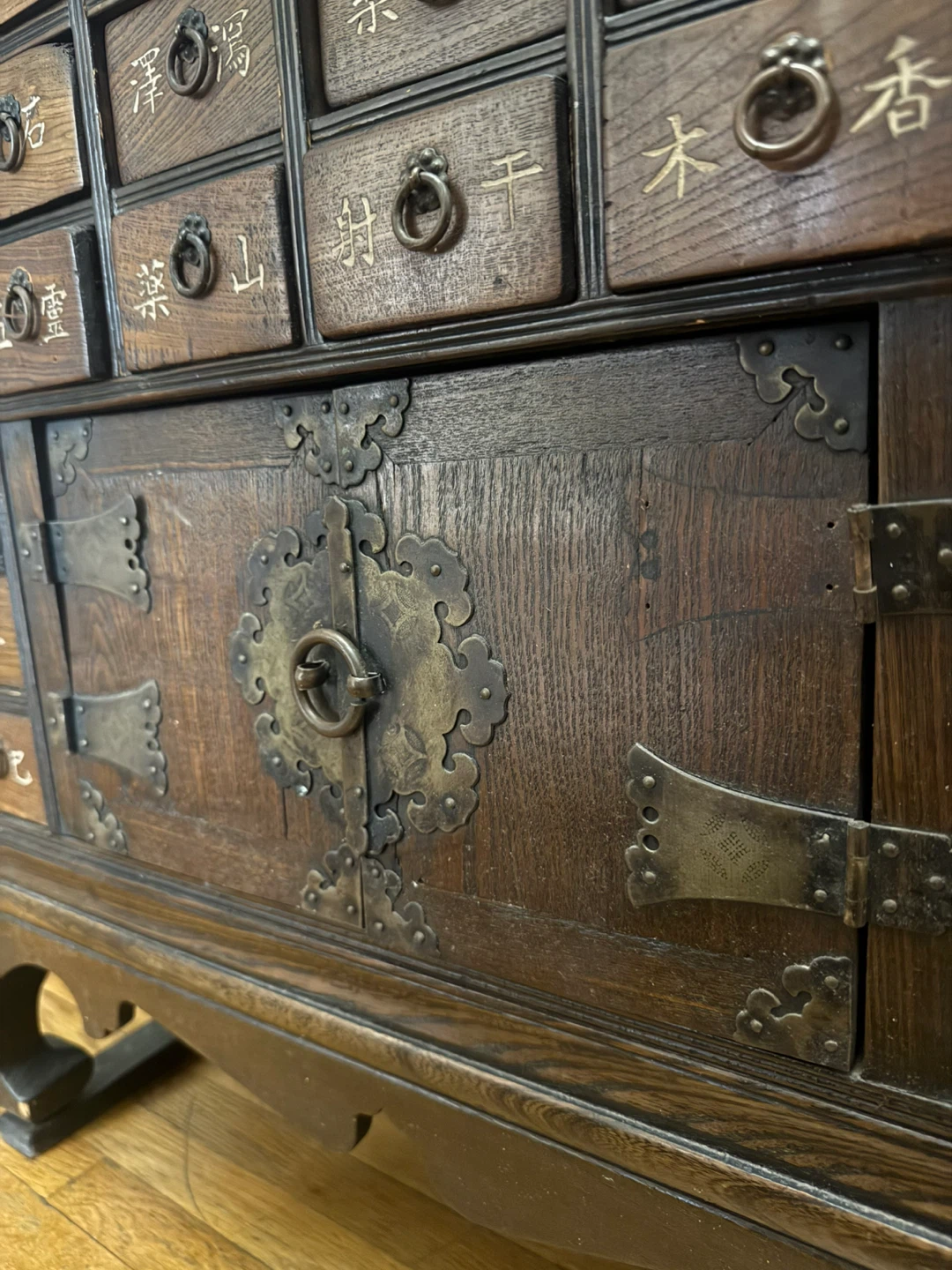Vintage Wooden Apothecary Cabinet with Drawers - photo 4