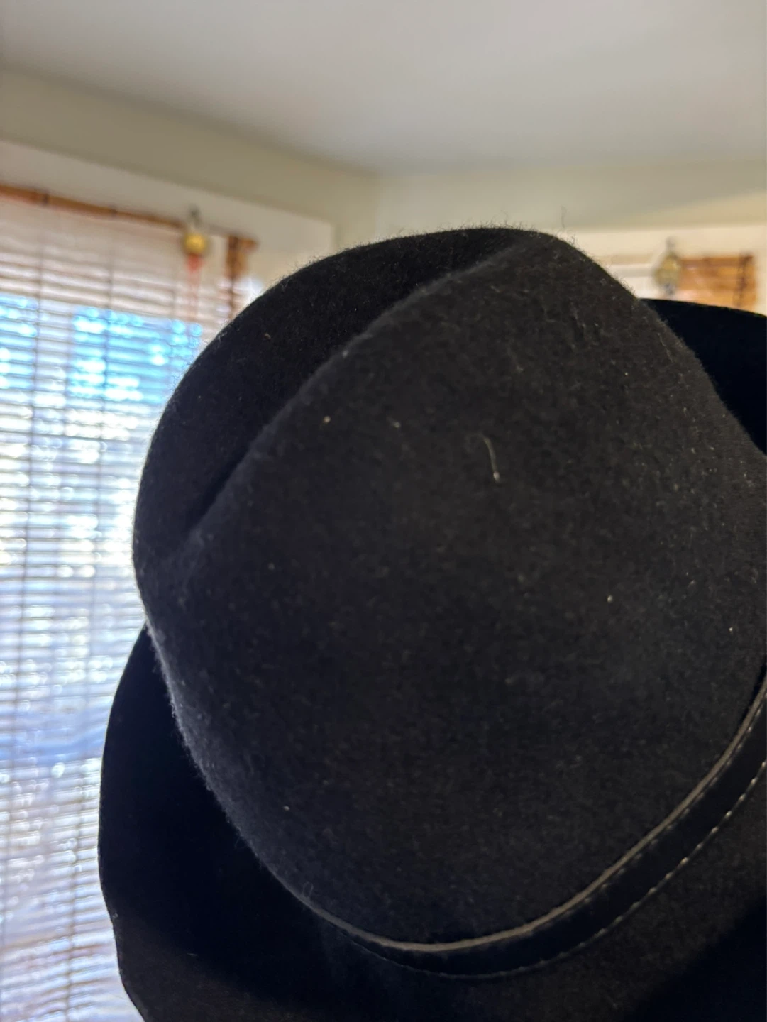 Black Wool Fedora Hat - photo 3