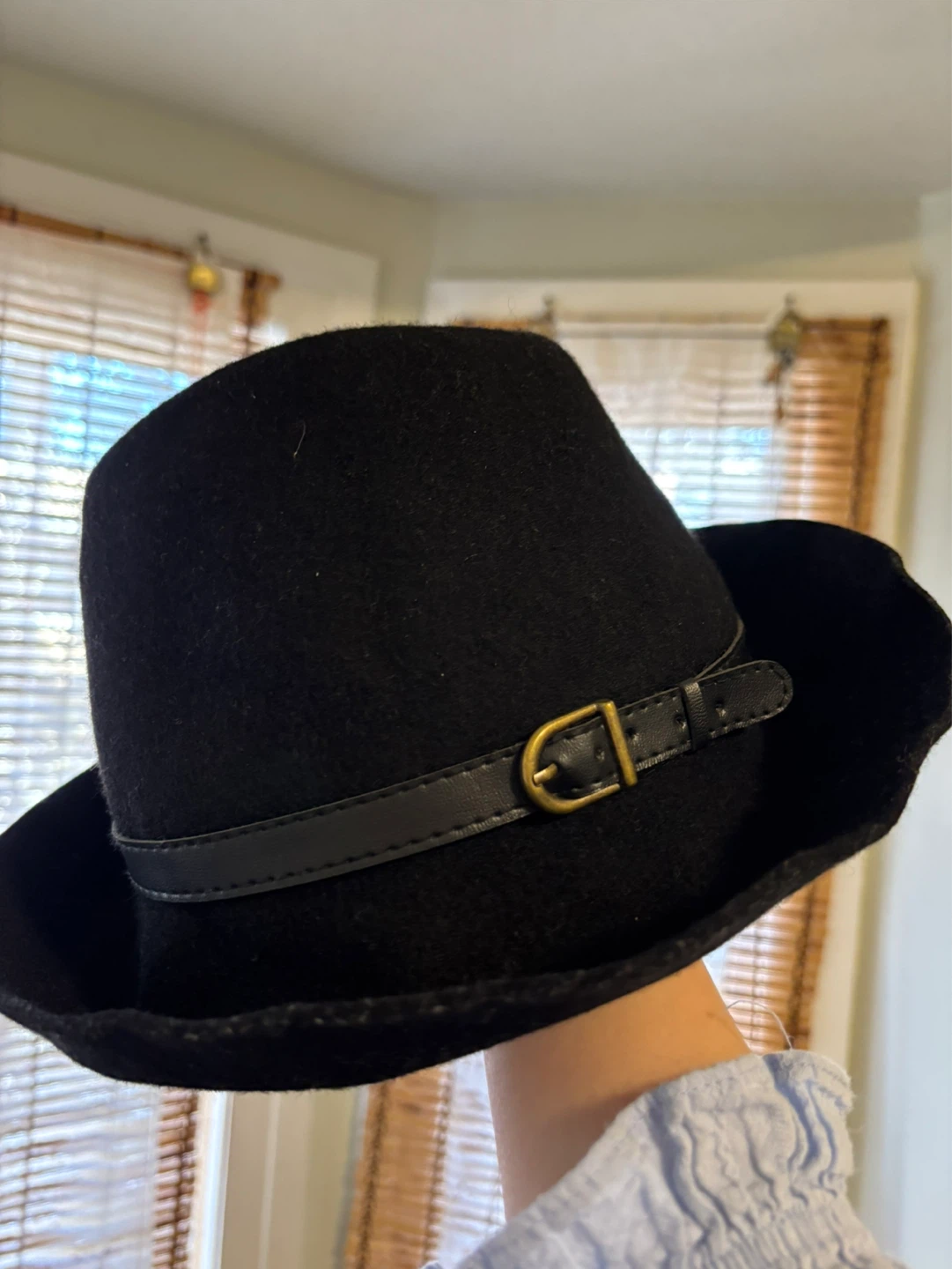 Black Wool Fedora Hat - photo 2
