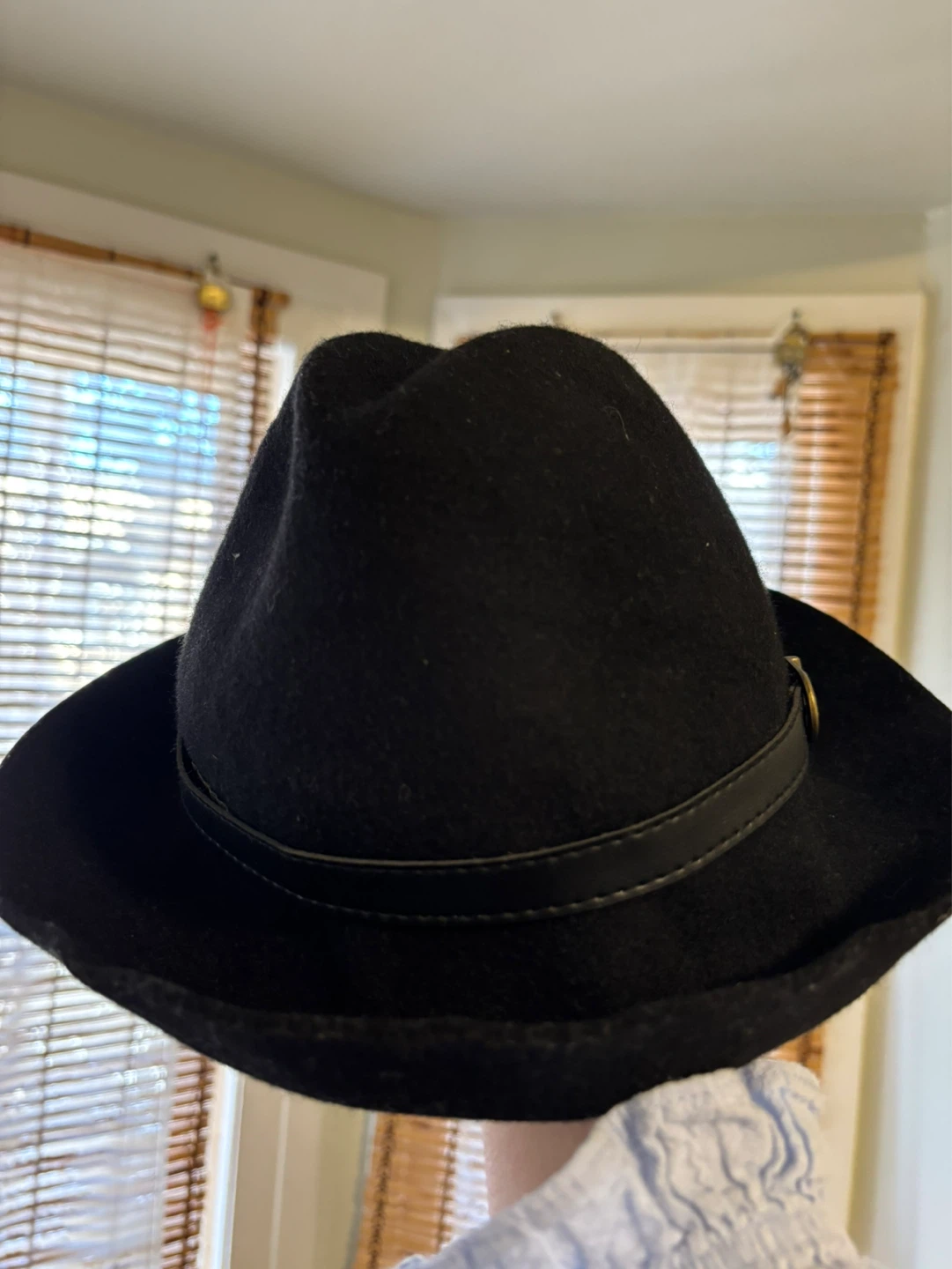 Black Wool Fedora Hat
