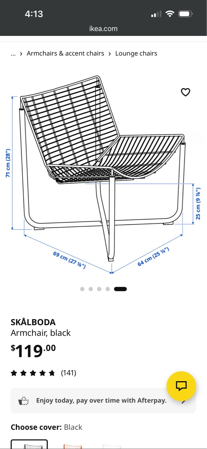 IKEA SKÅLBODA Armchair, Black balcony chair - photo 5