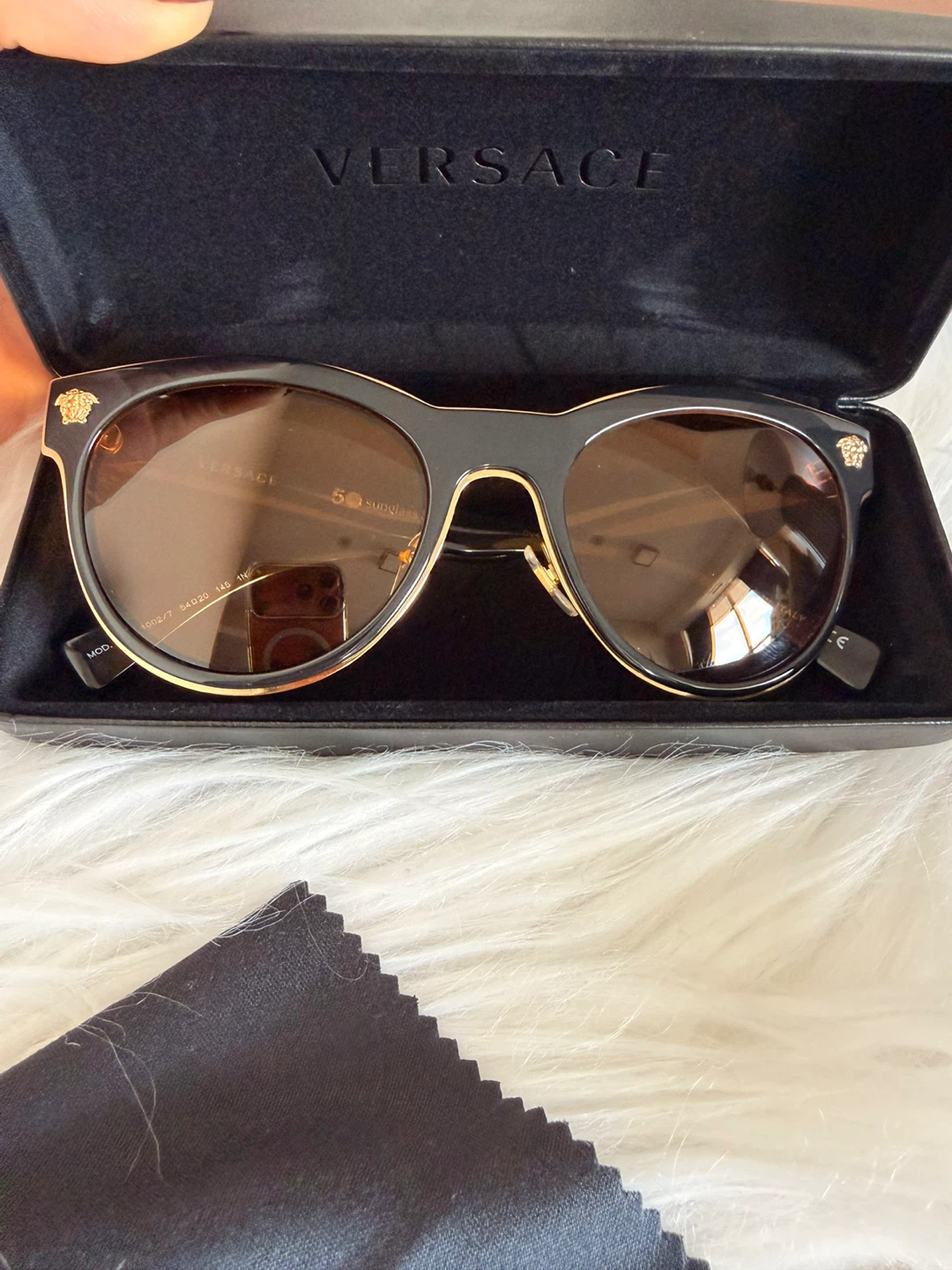 Versace Sunglasses Black & Gold Amber Lens - photo 4