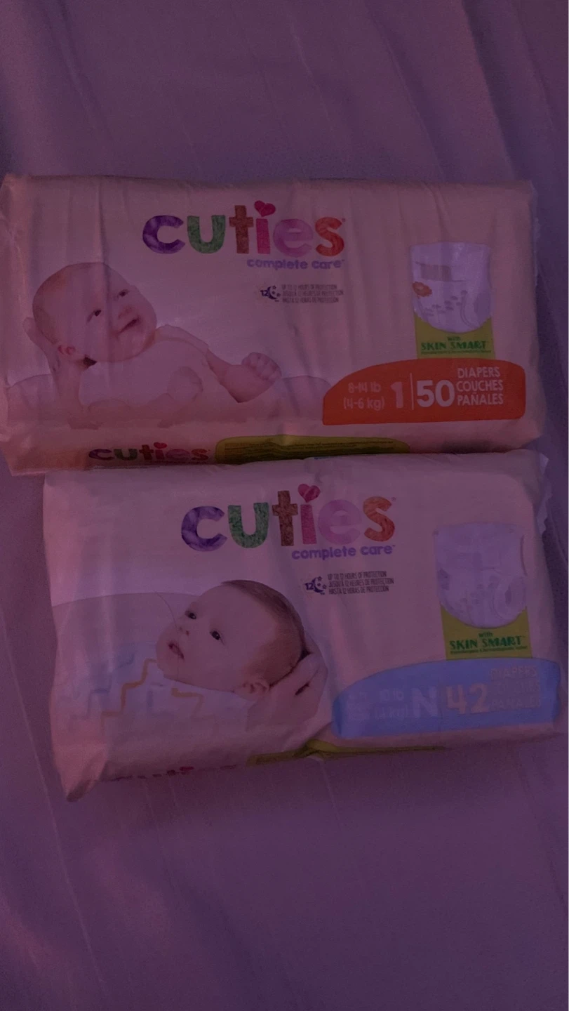 Cuties Complete Care Diapers - Size 1 (50 ct) & Newborn (42 ct)
