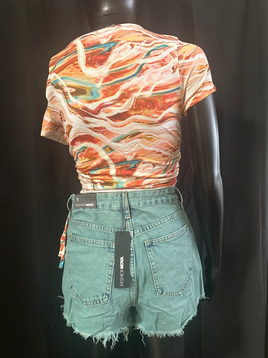 Fashion Nova Ruched Mesh Top - photo 2