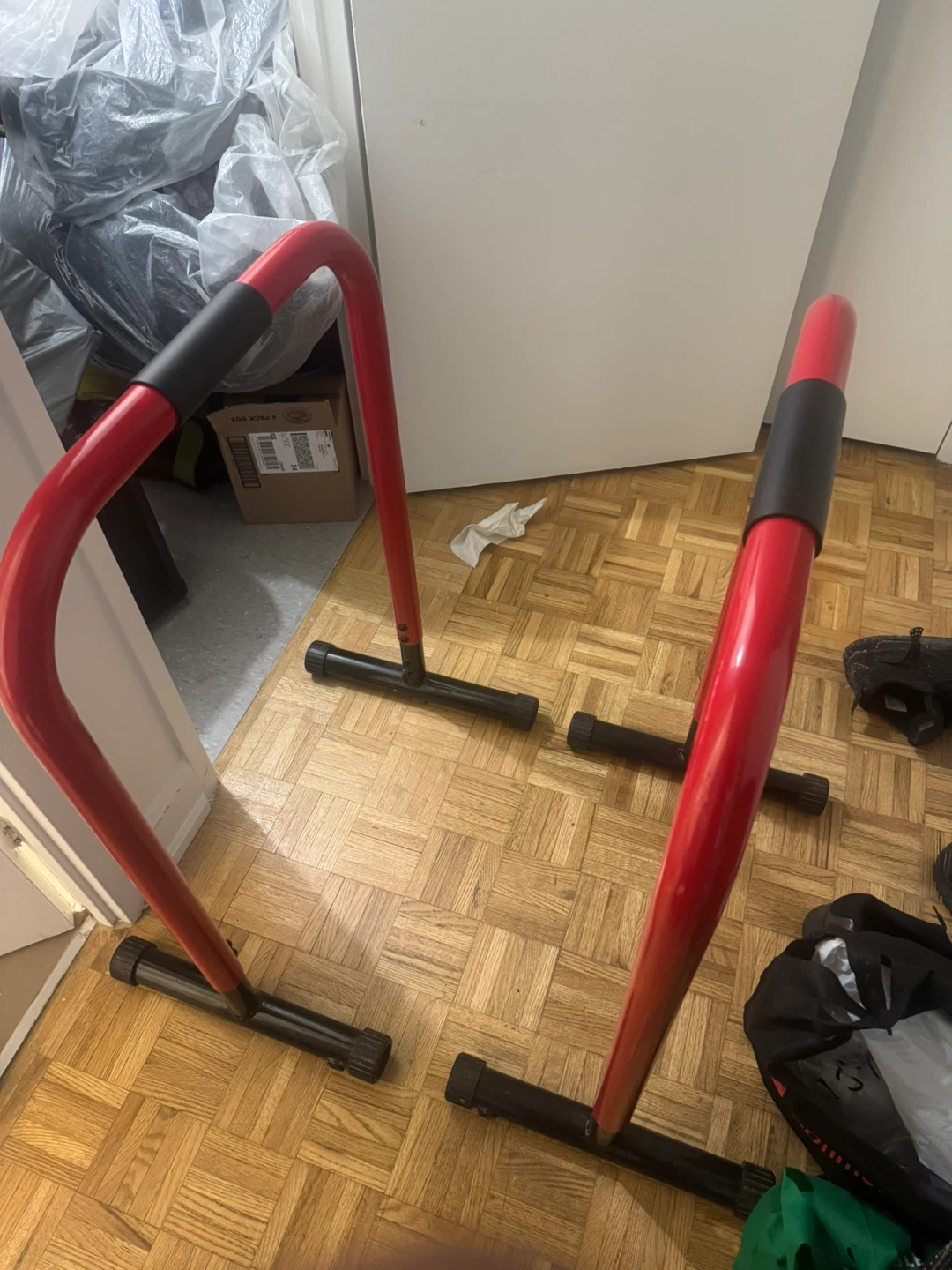 Dip bars Red and Black Parallel Bars