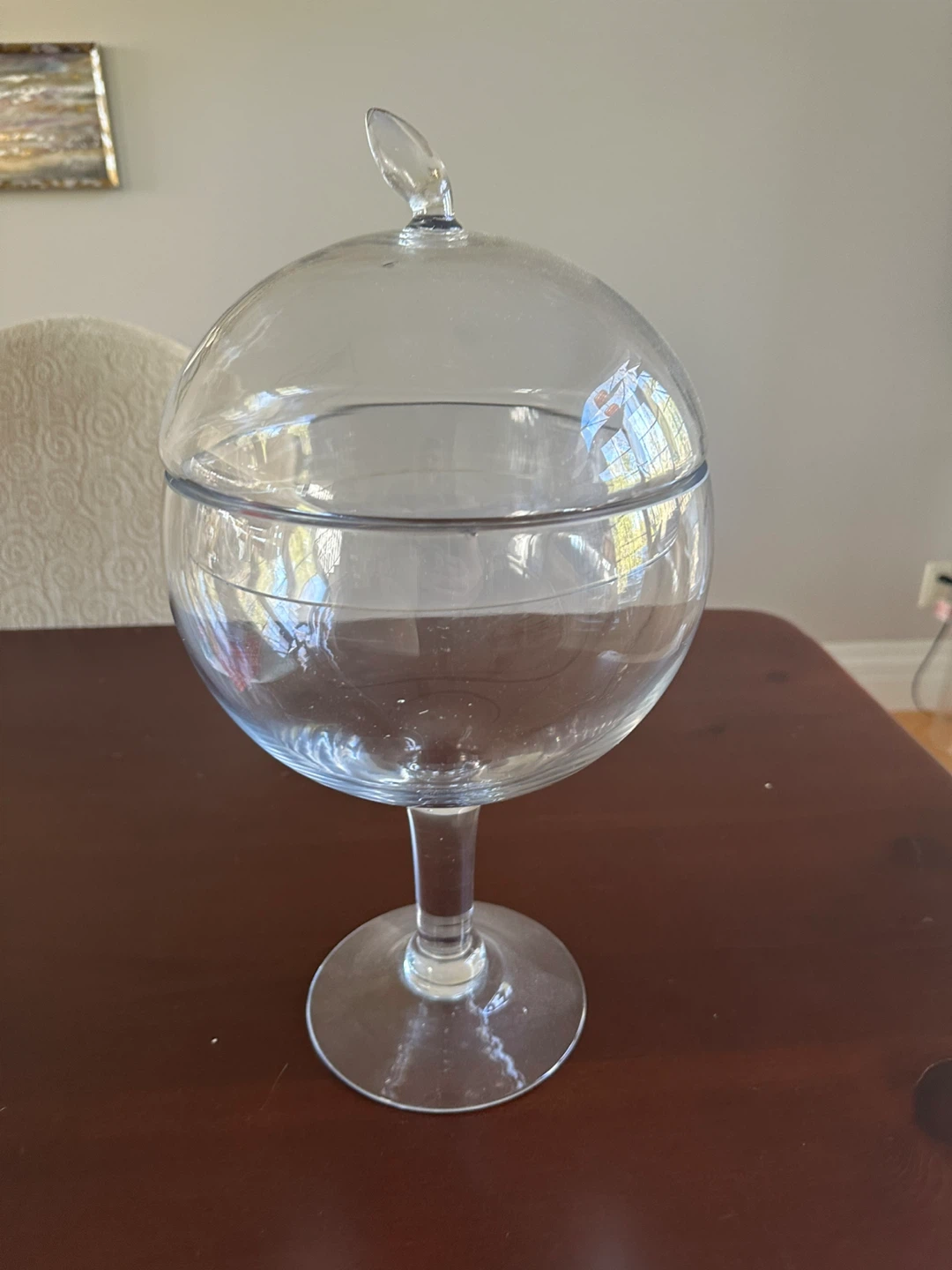 Clear Glass Pedestal Candy Dish with Lid - photo 3