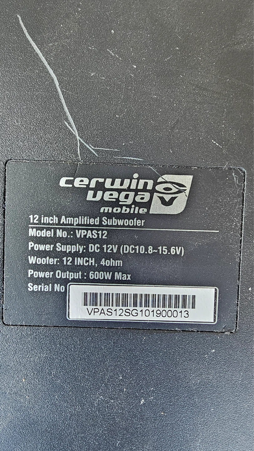 Cerwin Vega Mobile 12 inch Amplified Subwoofer - photo 2