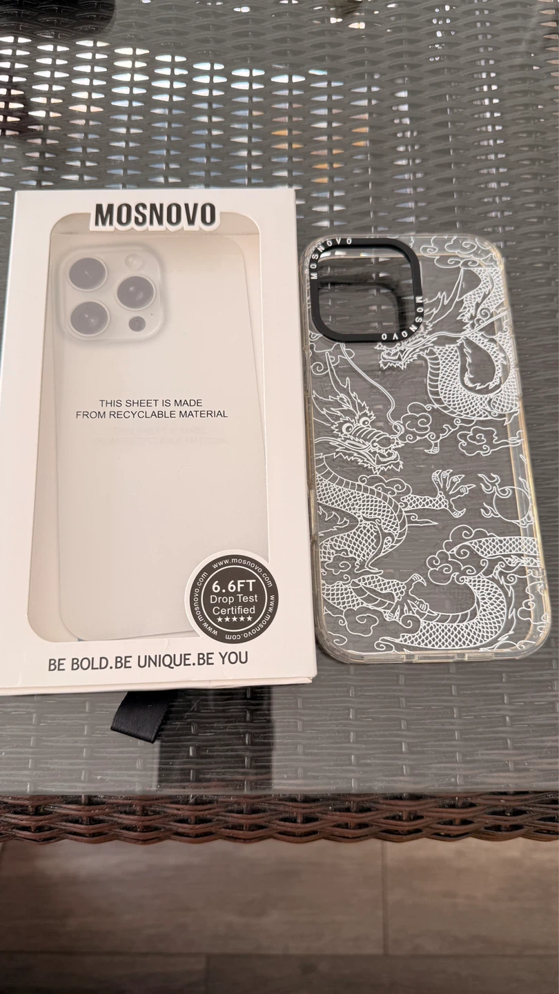 iPhone 16 Pro Max Dragon Print Clear Phone Case