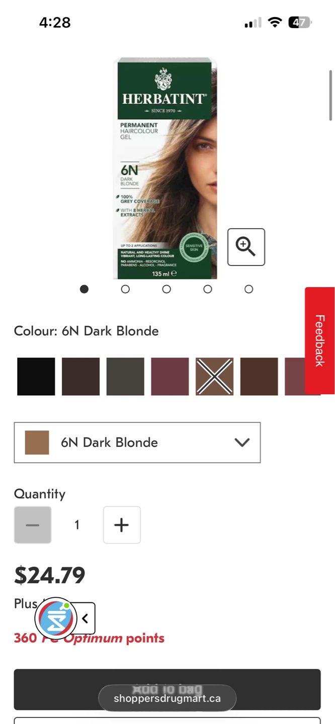 Herbatint Permanent Haircolour Gel 6N Dark Blonde - photo 2