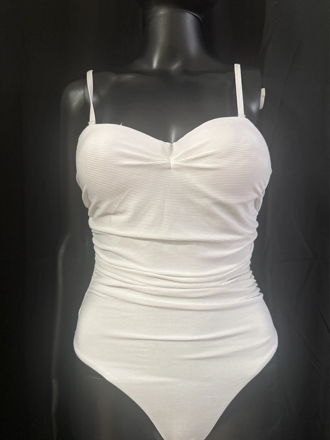 White Ruched Bodysuit