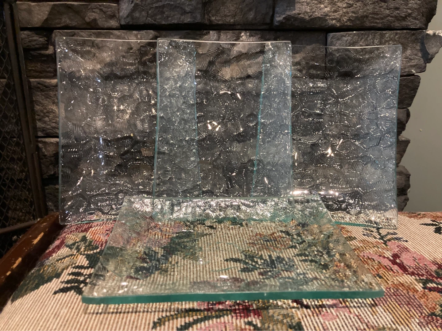 Textured Glass Plates (Set of 12)