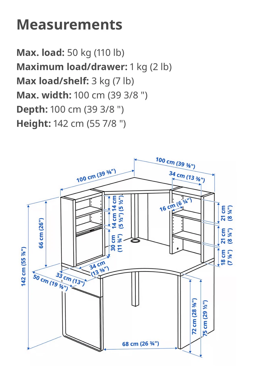 IKEA Micke Black Corner Desk with Shelving - photo 2