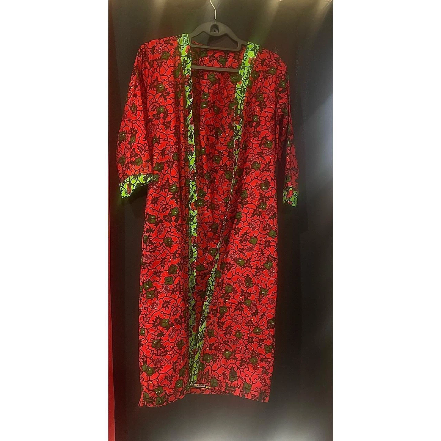 Red And Green African Print Suit