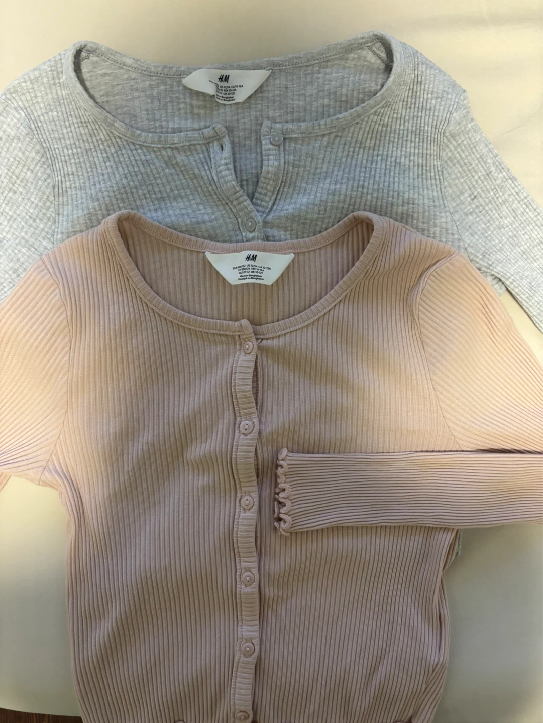 H&M Ribbed Cardigan Set (2) - Pink & Grey - photo 2